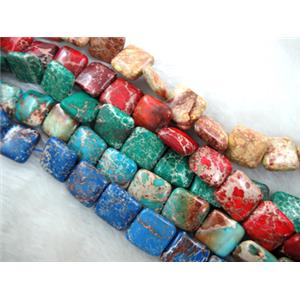 Sea Sediment Jasper Beads Square mixed color, 16x16mm, 25pcs per st