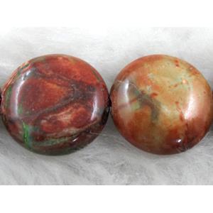 Sea Sediment Jasper, flat round, 16mm dia, 25pcs per st