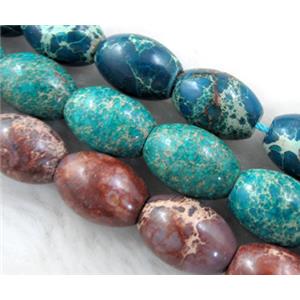 Sea Sediment Jasper, Rice, mixed color, 12x16mm,21pcs per st