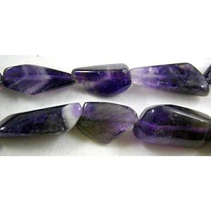 Amethyst beads, Erose Chip, 13x19mm, 23pcs per st