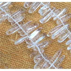 clear quartz chip beads, freeform stick, approx 12-25mm, 15.5 inches