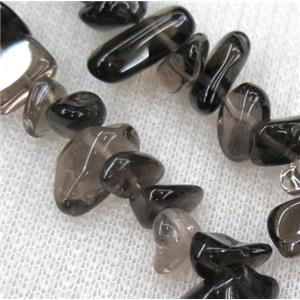 smoky quartz chips bead, freeform, approx 6-10mm, 15.5 inches