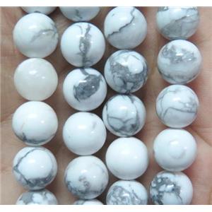 round White Howlite Turquoise Beads, 12mm dia, approx 31pcs per st