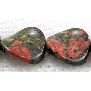 Unakite beads, twist, 16mm dia, 25pcs per st