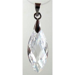 Cubic Zirconia pendant, clear, 10x22mm