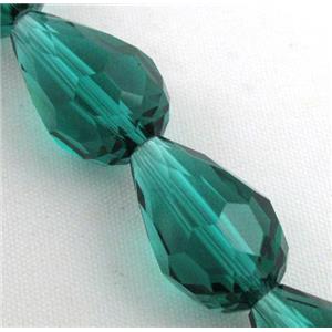 chinese crystal glass bead, faceted teardrop, approx 12x18mm