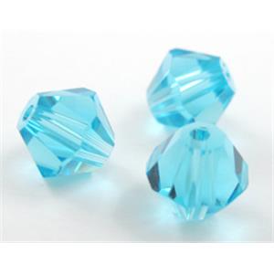 Chinese Crystal Beads, bicone, aqua, 6mm