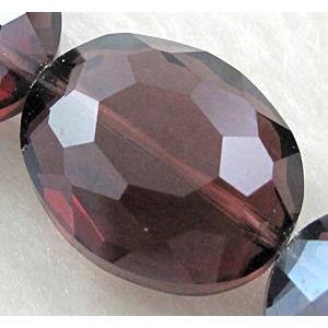 Crystal Glass Beads, faceted, Purple, 16x20mm, 18pcs per st