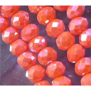 Chinese crystal glass bead, faceted rondelle, AB color, approx 2x3mm dia, 150pcs per st