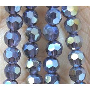 Chinese crystal glass bead, faceted round, 4mm dia, 100pcs per st