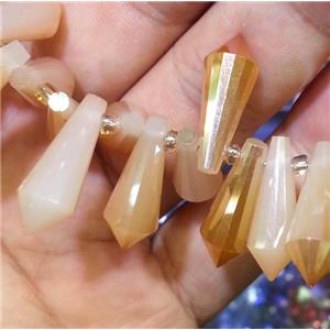 Chinese crystal glass bead, faceted teardrop, approx 8x20mm, 100pcs per st