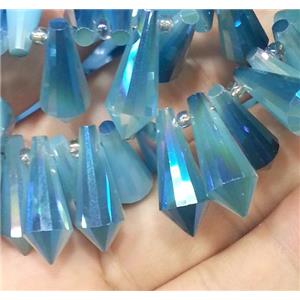 Chinese crystal glass bead, faceted teardrop, approx 8x20mm, 100pcs per st