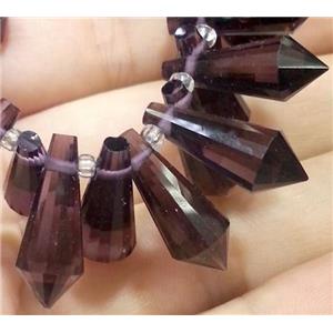 Chinese crystal glass bead, faceted teardrop, approx 8x20mm, 100pcs per st