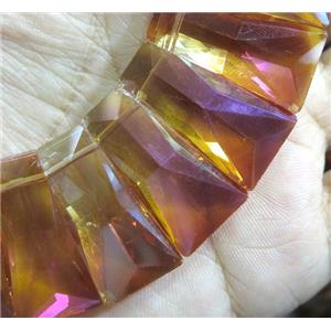 chinese crystal glass bead, faceted, approx 15-30mm, 25pcs per st