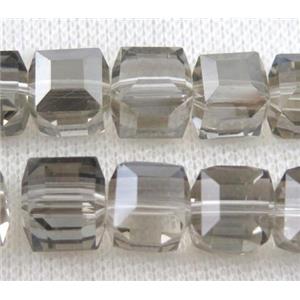 chinese crystal glass bead, faceted cube, approx 10x10mm, 40pcs per st