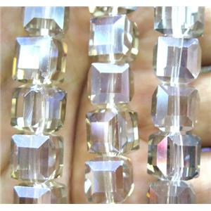 chinese crystal glass bead, faceted cube, approx 10x10mm, 40pcs per st