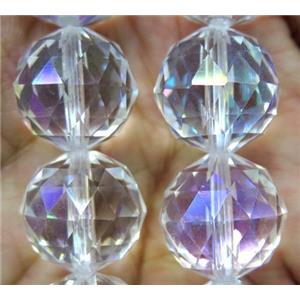 chinese crystal glass bead, faceted round, approx 20mm dia, 12pcs per st