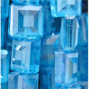 chinese crystal glass bead, faceted square, approx 14x14mm, 22pcs per st