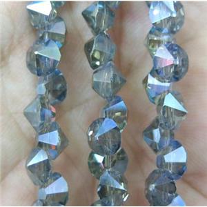 chinese crystal glass bead, diamondoid, approx 6mm dia, 100pcs per st