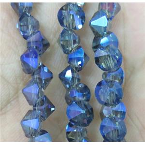 chinese crystal glass bead, diamondoid, approx 6mm dia, 100pcs per st