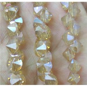 chinese crystal glass bead, diamondoid, approx 6mm dia, 100pcs per st