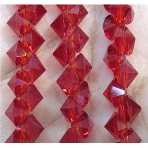 chinese crystal glass bead, diamondoid, approx 6mm dia, 100pcs per st