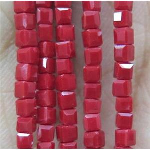 chinese crystal glass bead, faceted cube, approx 2x2x2mm, 200pcs per st