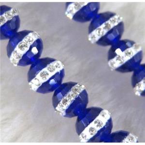 Chinese crystal bead with rhinestone, faceted round, approx 10mm dia, 40pcs per st