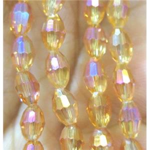 Chinese Crystal Beads, faceted oval, approx 3x5mm. 100pcs per st