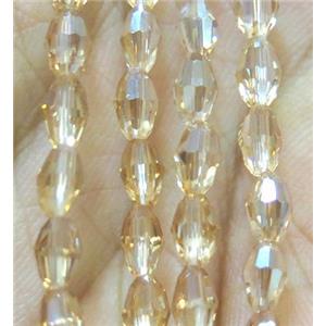 Chinese Crystal Beads, faceted oval, approx 4x6mm, 72pcs per st