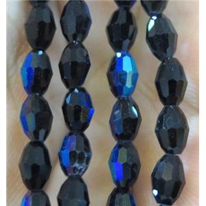 Chinese Crystal Beads, faceted oval, approx 4x6mm, 72pcs per st