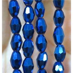 Chinese Crystal Beads, faceted oval, approx 4x6mm, 72pcs per st