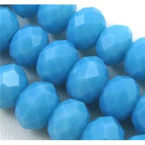 Chinese crystal glass bead, Faceted rondelle, 6mm dia, 90pcs per st