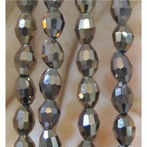 Chinese Crystal Beads, faceted oval, approx 3x5mm. 100pcs per st