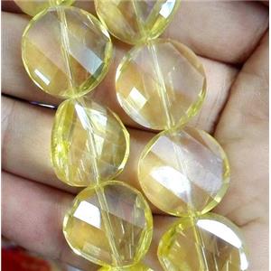 chinese crystal bead, faceted, twist round, approx 22mm dia, 15pcs per st