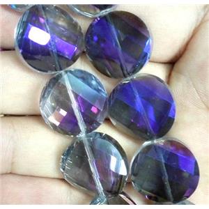 chinese crystal bead, faceted, twist round, approx 22mm dia, 15pcs per st