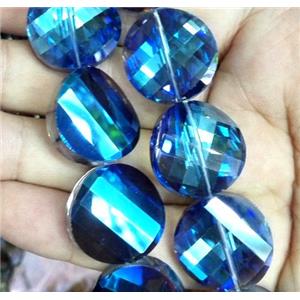 chinese crystal bead, faceted, twist round, approx 18mm dia, 20pcs per st