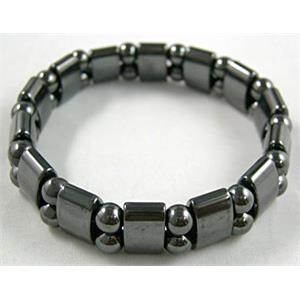 Magnetic Hematite Bracelet, 6cm dia, beads: 7.5x13mm, 6mm dia