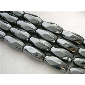 Magnetic Hematite beads, 6 facets twist, A grade, 8x16mm,25pcs per st