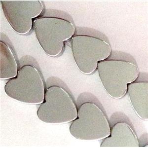 Hematite heart beads, no-Magnetic, platinum plated, approx 6x6mm, 15.5 inches