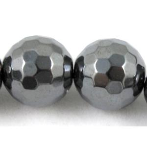 faceted round black Magnetic Hematite Beads, 2mm dia, approx 200pcs per st