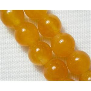 Jade beads, Round, dark golden, 8mm dia, 50pcs per st