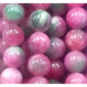 Jade beads, Round, colorful, 6mm dia, approx 66pcs per st