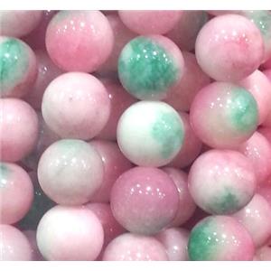 Jade beads, Round, colorful, 6mm dia, approx 66pcs per st