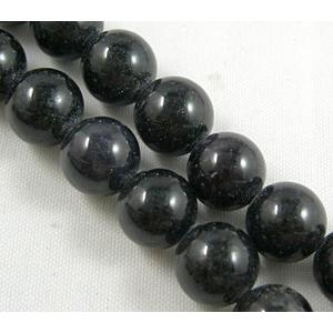 Jade beads, Round, jet, 10mm diameter,40pcs per strand