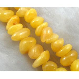 Erose jade bead, Dye chips, stabile, approx 4-12mm, 36 inch length