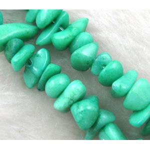 Erose jade bead, Dye chips, stabile, approx 4-12mm, 36 inch length