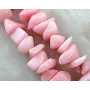 Jade Bead, dye erose chips, stabile, approx 4-12mm, 36 inch length