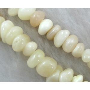 Erose jade bead, Natural chips, approx 5-10mm, 36 inch length