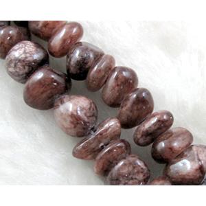 jade beads, Dye chips, stabile, approx 5-10mm, 36 inch length